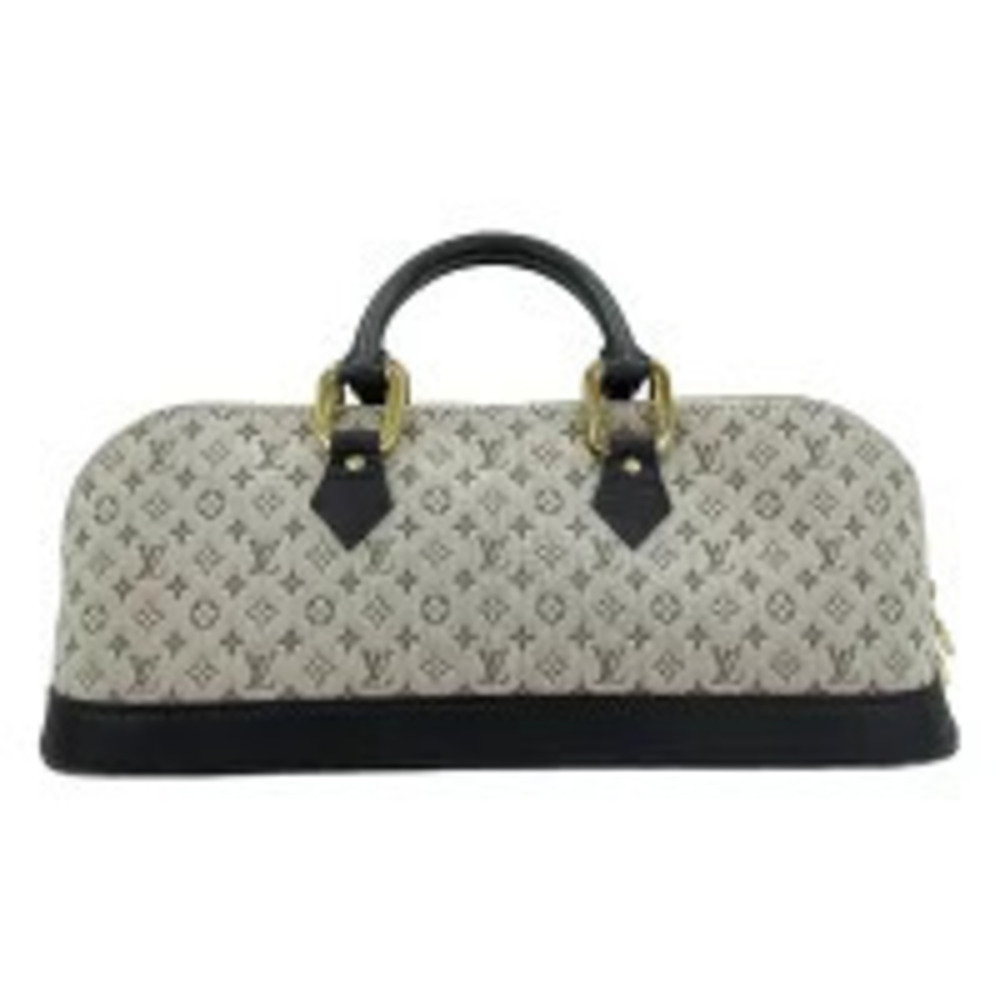 Louis Vuitton Monogram Lin Alma Long bag elongated silhouette dark leather